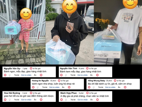 Hình ảnh khách hàng nhận bánh