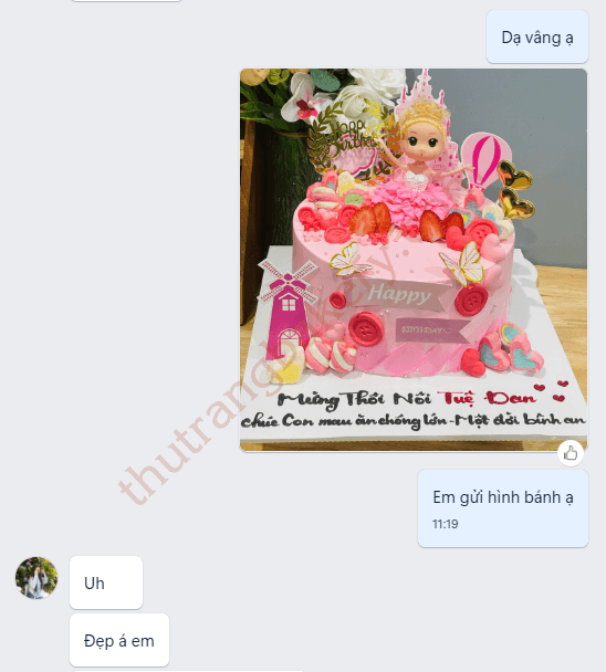 gửi hình bánh cho khách hàng tại Long Biên
