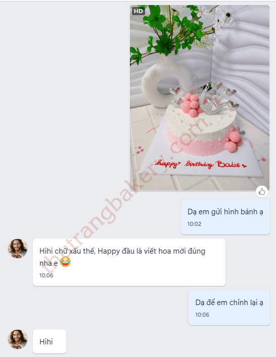 gửi hình bánh cho khách