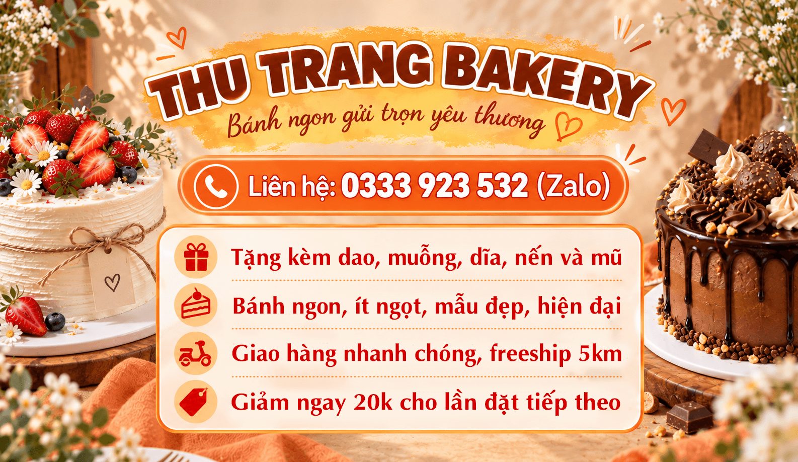 tiệm bánh Thu Trang Bakery - giao bánh tận nơi